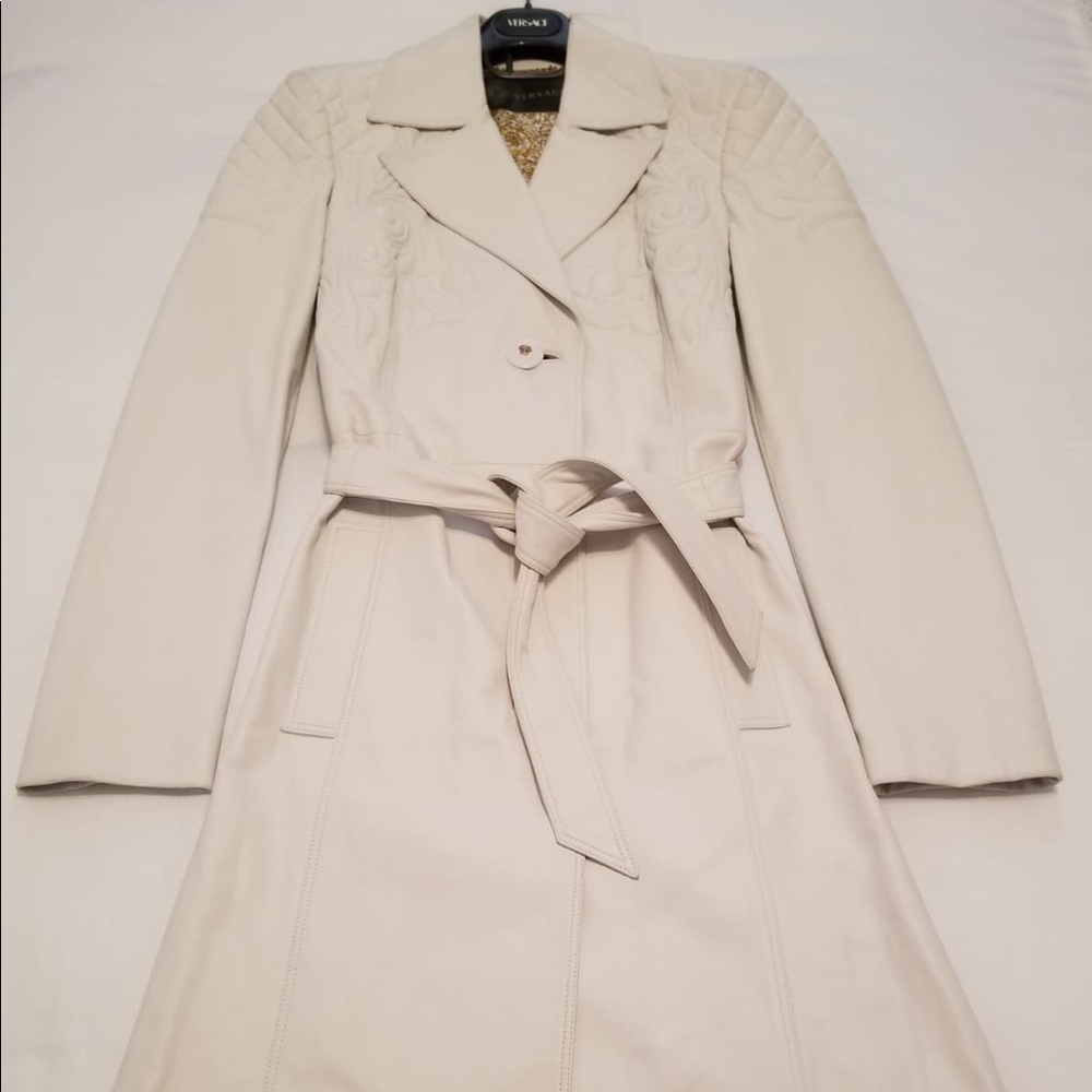 Versace leather coat